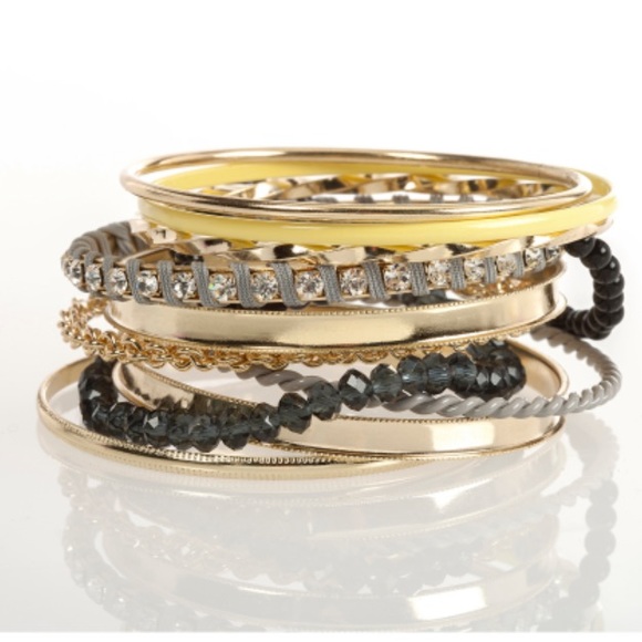 Urban Outfitters Jewelry - New Stackable Metal Bangle Bracelets Set